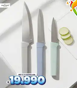 Ara Smukee set 3 cuchillos oferta