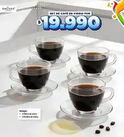Ara Smukee set de café en vidrio oferta