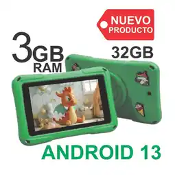 Falabella Tablet Niños 7 Android 13 con WiFi, y 3GB RAM Expandible VERDE oferta