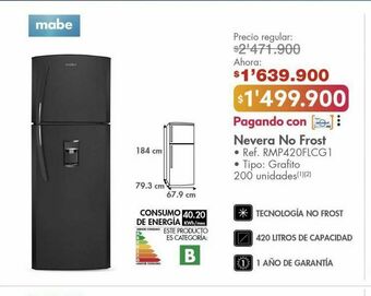 Metro Nevera no frost mabe oferta