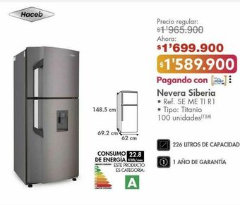 Metro Nevera siberia haceb oferta