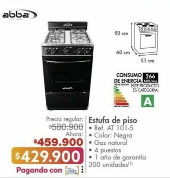 Metro Estufa de piso abba oferta