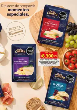Ara De La Cuesta Placeres queso holandes/provolone/suizo oferta