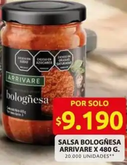 Ara Arrivare salsa bologñesa oferta