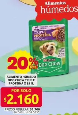 Ara Dog Chow Triple Proteina alimento humedo oferta