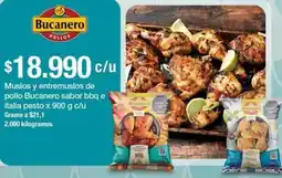 Jumbo Muslos y entremuslos de pollo Bucanero sabor bbq e italia pesto oferta