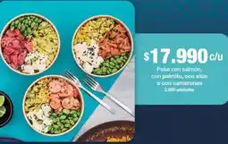 Jumbo Poke con salmón, con palmito, con atún o con camarones oferta