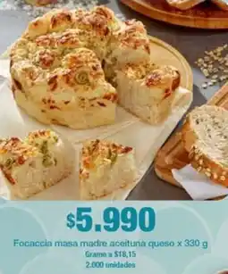 Jumbo Focaccia masa madre aceituna queso oferta