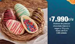 Jumbo Huevos de pascua chocolate blanco o negro oferta