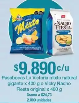 Jumbo La Victoria pasabocas mixto natural gigante o Vicky Nacho Fiesta original oferta