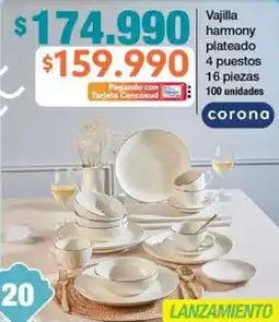 Jumbo Vajilla harmony plateado oferta