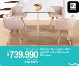 Jumbo Comedor M+Design 4 sillas pizza café oferta