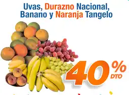 Alkosto Uvas, durazno nacional, banano y naranja tangelo oferta