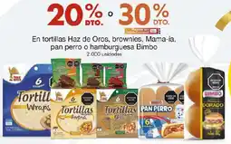 Metro Bimbo en tortillas haz de oros, brownies, mama-ía, pan perro o hamburguesa oferta