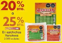 Metro Ranchera en salchichas oferta