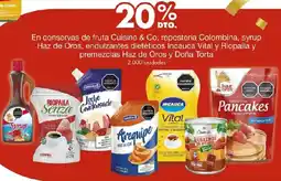 Metro En conservas de fruta cuisine & co, repostería colombina, syrup haz de oros, endulzantes dietéticos incauca oferta