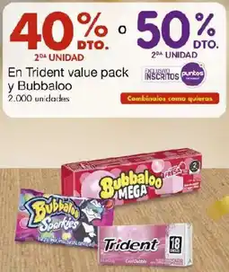 Metro En trident value pack y bubbaloo oferta