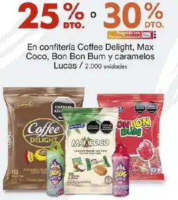 Metro En confitería coffee delight, max coco, bon bon bum y caramelos lucas oferta