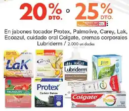Metro Lubriderm en jabones tocador protex, palmolive, carey, lak, ecoazul, cuidado oral colgate, cremas corporales oferta