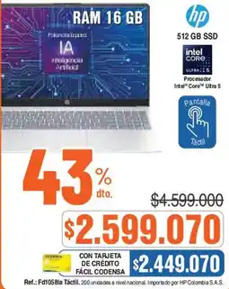 Alkosto Hp procesador intel core ultra 5 oferta