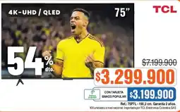 Alkosto Tcl smart tv 75" oferta