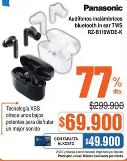 Alkosto Panasonic audífonos inalámbricos bluetooth in ear oferta