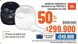 Alkosto Jbl audífonos inalámbricos bluetooth in ear tws flex 2 cancelación de ruido oferta