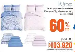 Alkosto K-line Set x 2 juegos de sábana doble Estampado oferta