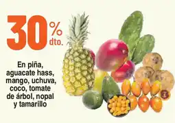 Alkosto En piña, aguacate hass, mango, uchuva, coco, tomate de árbol, nopal y tamarillo oferta