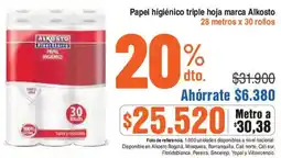 Alkosto Alkosto papel higiénico triple hoja marca oferta