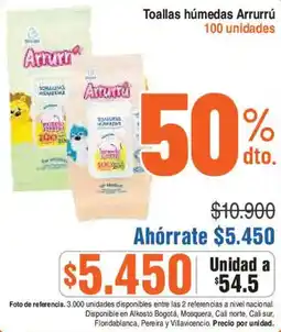 Alkosto Arrurrú toallas húmedas oferta