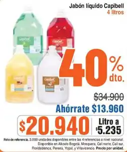 Alkosto Capibell jabón líquido oferta