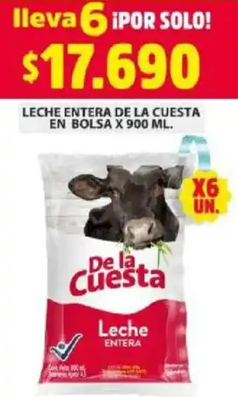 De la cuesta leche entera en bolsa