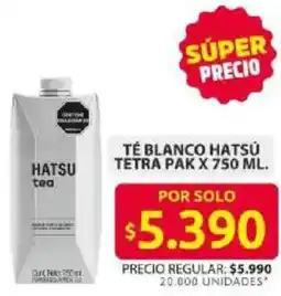 Ara Hatsú té blanco tetra pak oferta