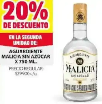 Malicia aguardiente sin azúcar