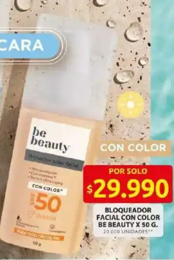 Ara Be beauty bloqueador facial con color oferta