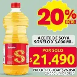 Ara Sonelo aceite de soya oferta