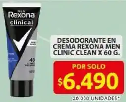 Ara Rexona desodorante en crema men clinic clean oferta