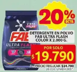 Ara Fab ultra flash detergente en polvo color oferta