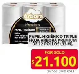 Ara Arbora papel higiénico triple hoja premium oferta