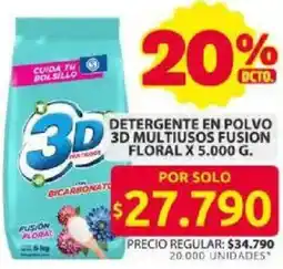 Ara 3d detergente en polvo multiusos fusion floral oferta