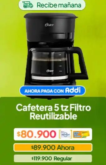 Cafetera 5 tz filtro reutilizable