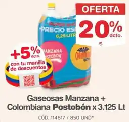 Makro Postobón gaseosas manzana + colombiana oferta