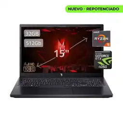 Falabella Portatil Nitro V15 AMD Ryzen 5 7535HS 32gb RAM 512GB SSD Nvidia RTX 4050 6gb Pantalla 15,6 FHD 144HZ oferta