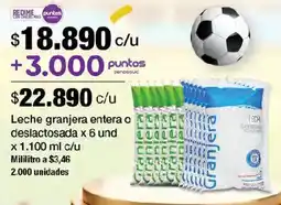 Jumbo Granjera leche entera o deslactosada oferta