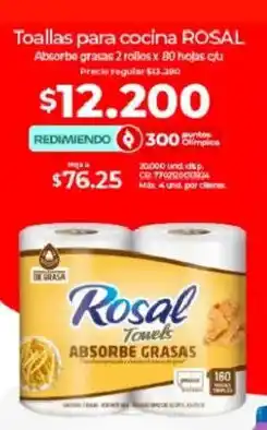 Olímpica Rosal toallas para cocina oferta