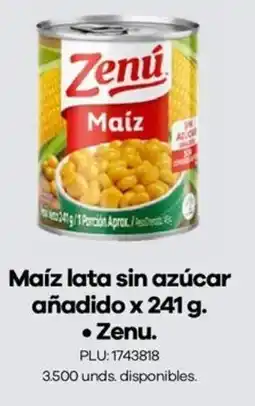 Carulla Zenu maíz lata sin azúcar añadido oferta