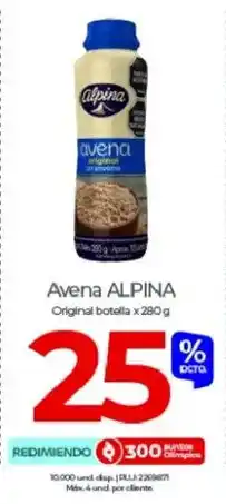 Olímpica Alpina avena original botella oferta