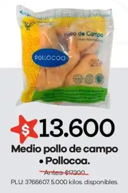 Carulla Pollocoa medio pollo de campo oferta