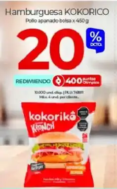 Olímpica Kokorico hamburguesa oferta